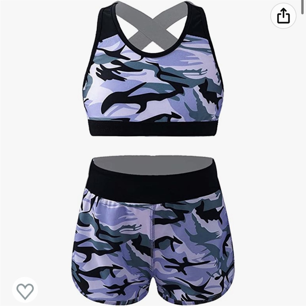 Girls Camo Dance Set Size 10